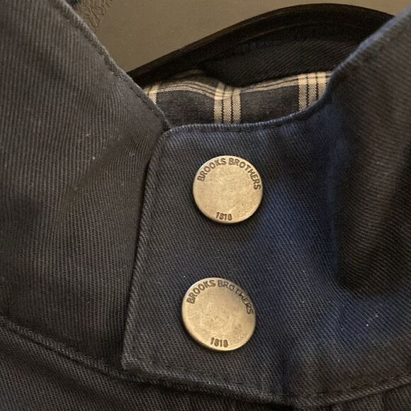 Brooks Brothers Mens’ Cotton Zip Up Jacket in Navy with Plaid Lining. Size S. - Picture 5 of 8